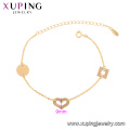 75777 xuping 18k позолоченные форме сердца элегантный стиль мода браслет для женщин
